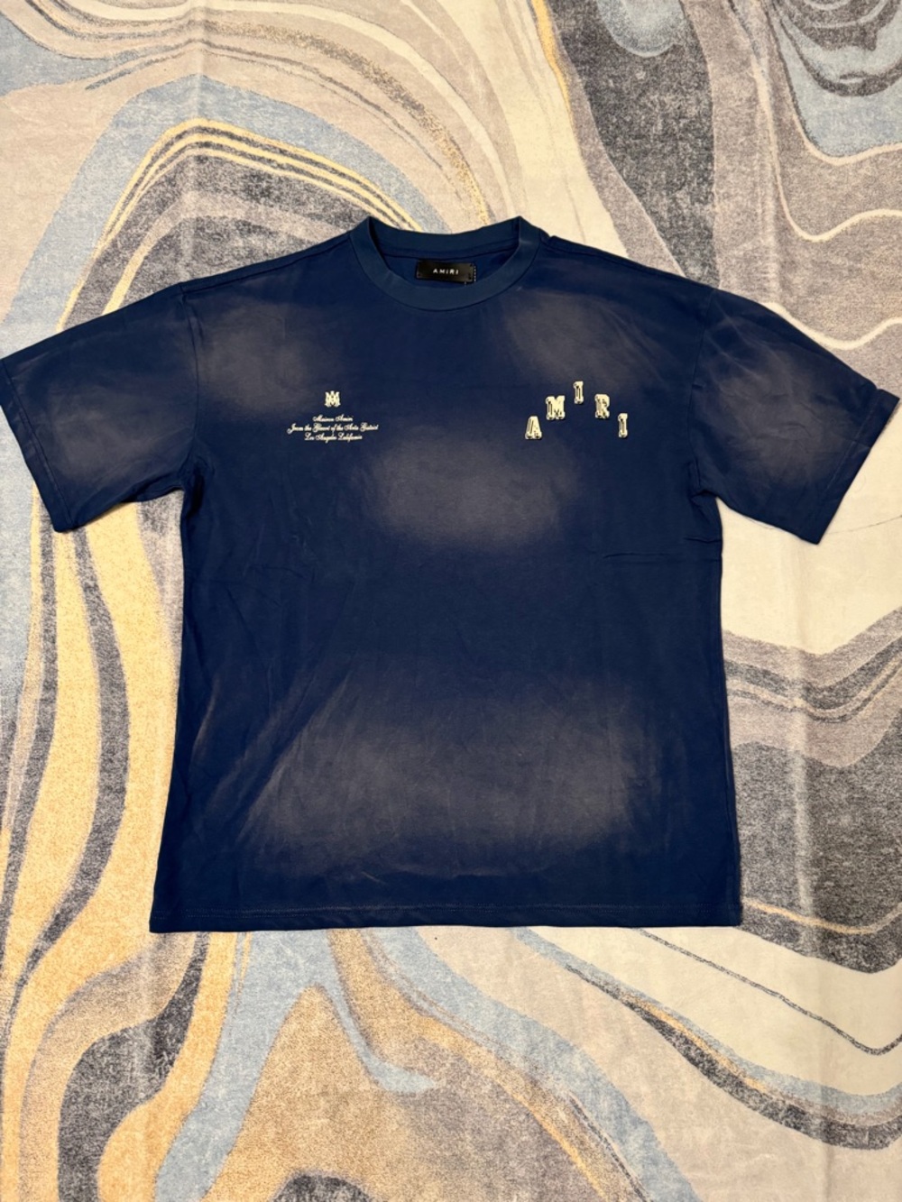 Amiri Collegiate Blue Tee Mens Size Small Medium or Large